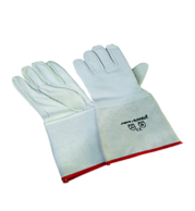 Grey Cuff TIG Welding Gloves with Flexible Leather Build and Heat Protection Ideal for Precision Welding Operations